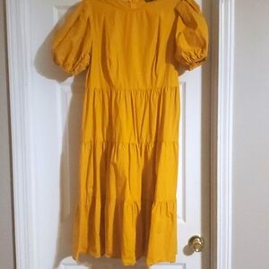 SHEIN puff sleeve ruffle hem dress size 12